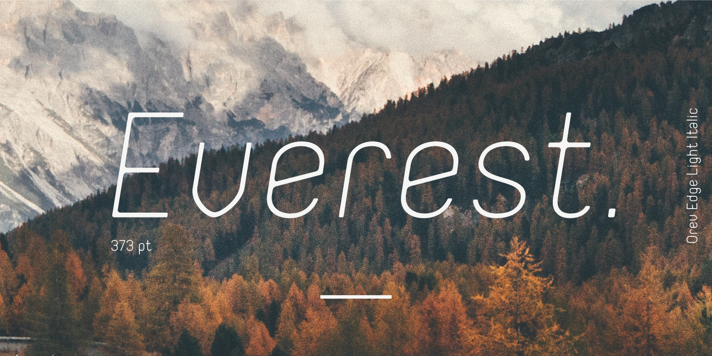 Beispiel einer Orev Edge Italic-Schriftart